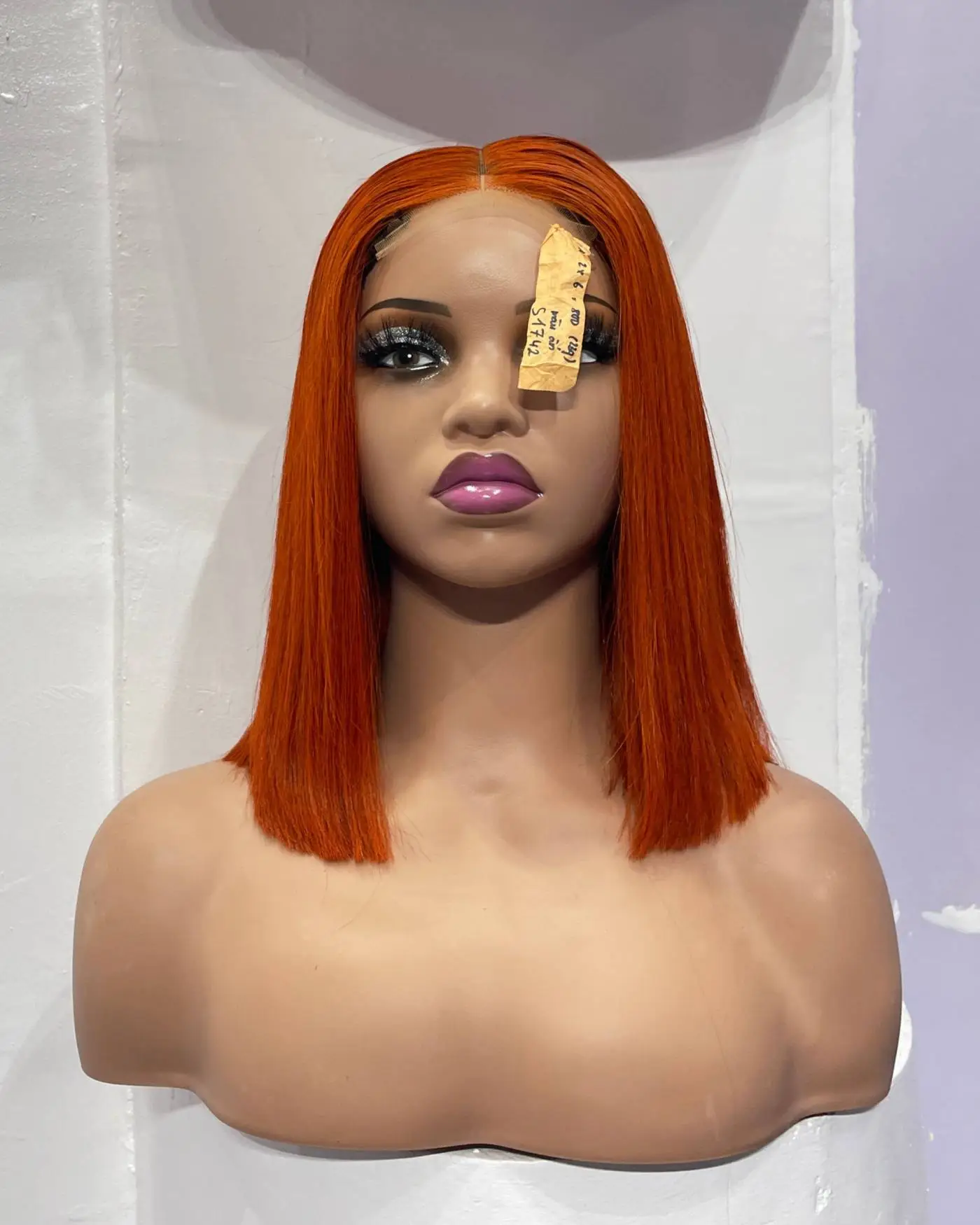 12 inches cajun copper bone straight human hair wig with 2x6 closure by ICUL Beauty Nigeria