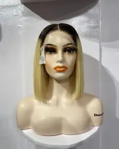 10 inches blonde bone straight human hair wig in Nigeria