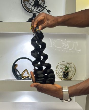 1B Italian curl braid extension showing natural volume and fullness
