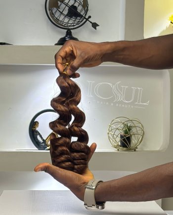 18 Inches P30/33 Italian Curls Braid Extension in warm brown and auburn colour blend