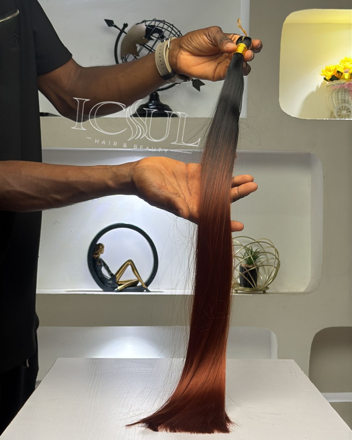 28 inch OT350 straight braid extension 150g copper orange ombre braiding hair